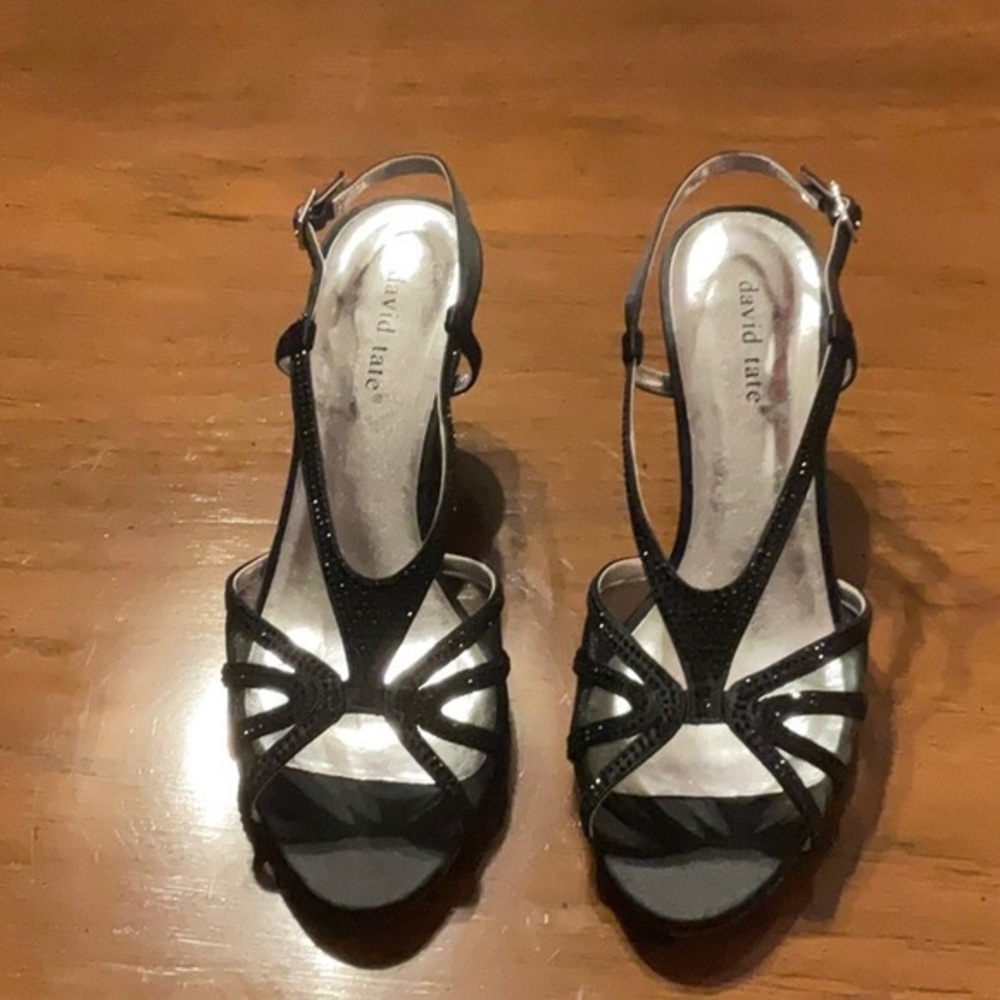 David Tate Women's Black Strappy Heels